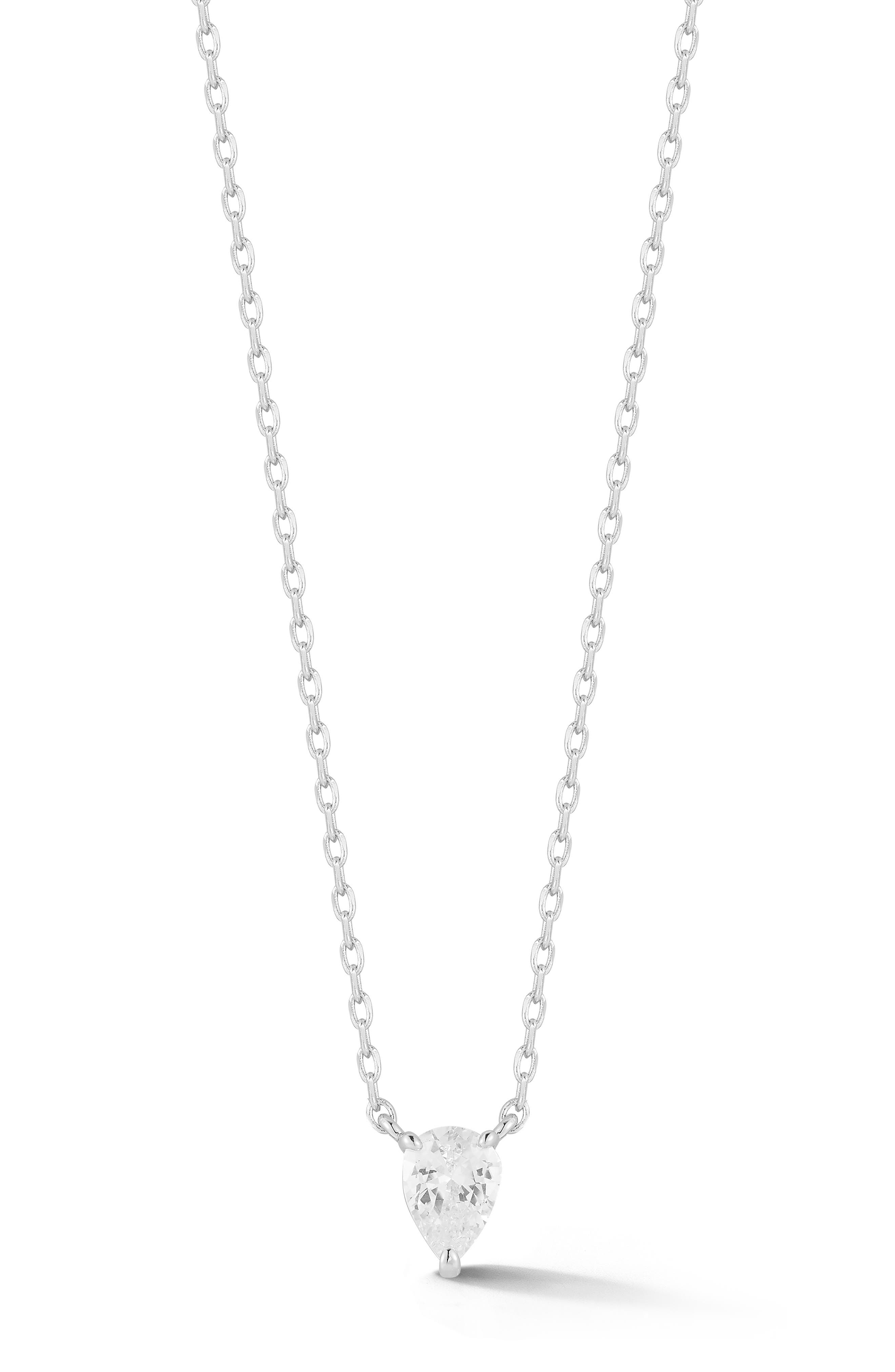 Pear Cubic Zirconia Pendant Necklace