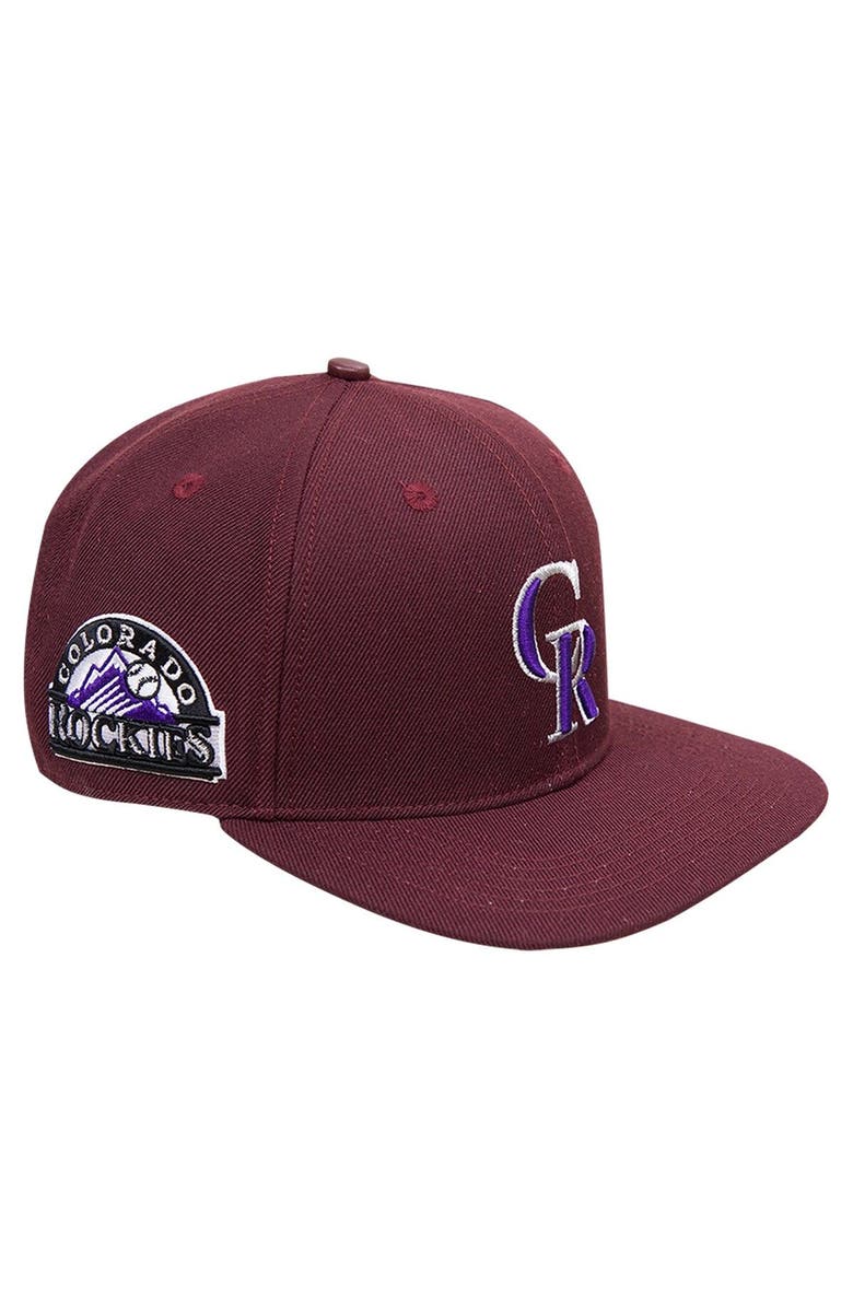 PRO STANDARD Men's Pro Standard Burgundy Colorado Rockies Wine Snapback Hat, Main, color, 