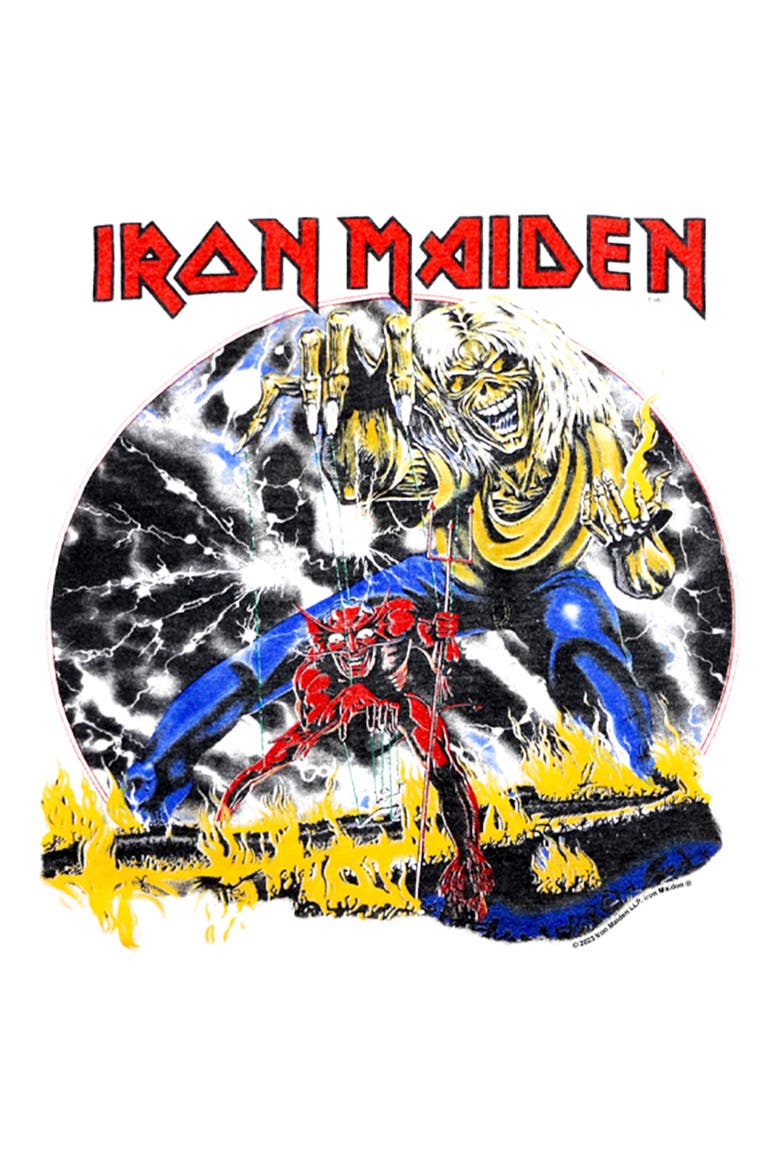 Men's Iron Maiden Retro the Number of the Beast  Graphic T-Shirt, Alternate, color, White