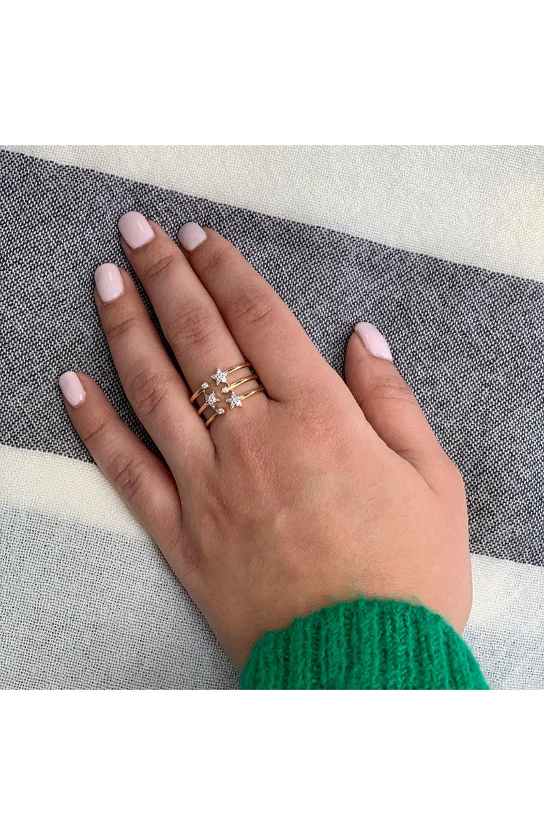 LuvMyJewelry Dreamer Dazzle Star Bezel Diamond Ring - 0.12ct., Alternate, color, 14Kt Gold Vermeil On Sterling