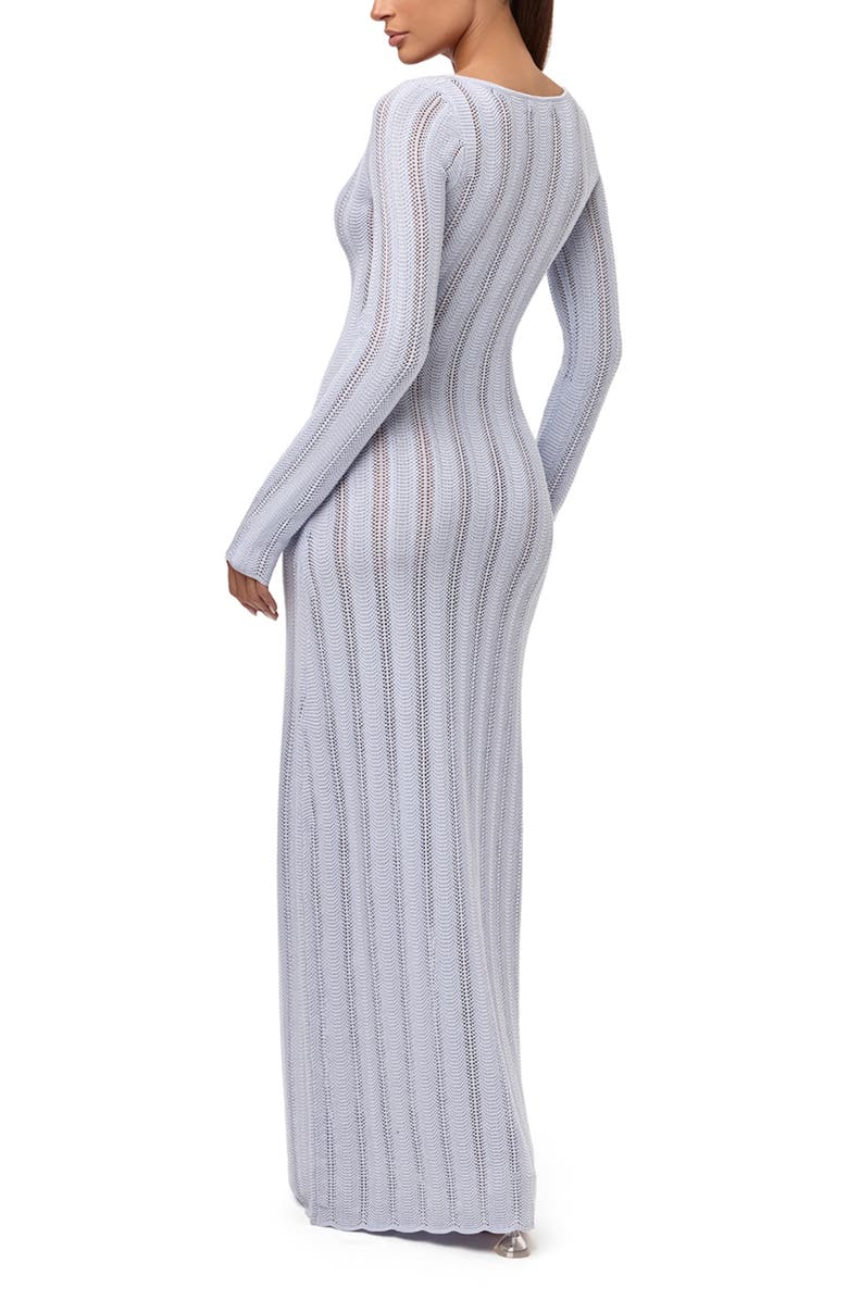 Naked Wardrobe Long Sleeve Knit Maxi Dress, Alternate, color, Baby Blue
