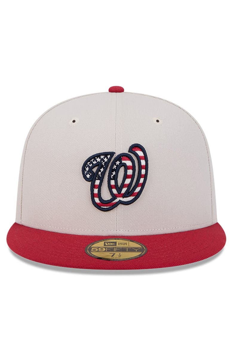 New Era Men's New Era  Khaki/Red Washington Nationals 2024 Fourth of July 59FIFTY Fitted Hat, Alternate, color, Khaki