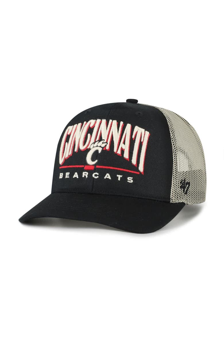 Men's '47 Black Cincinnati Bearcats Arid Adjustable Trucker Hat, Main, color, Black