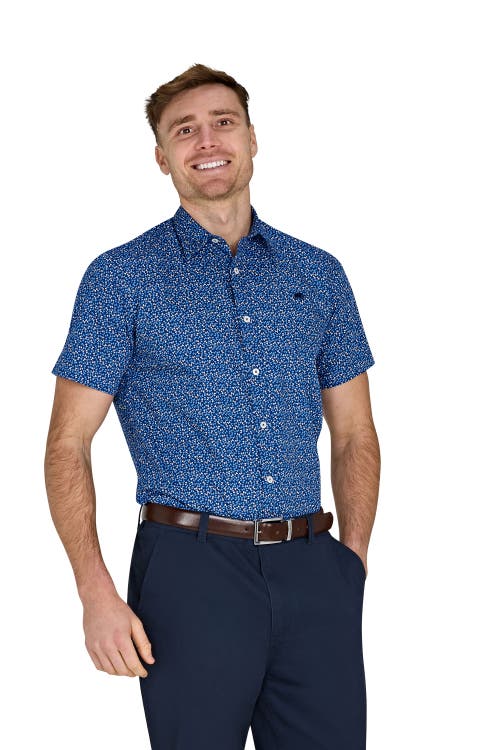 Raging Bull Short Sleeve Flower Bud Shirt In Blue