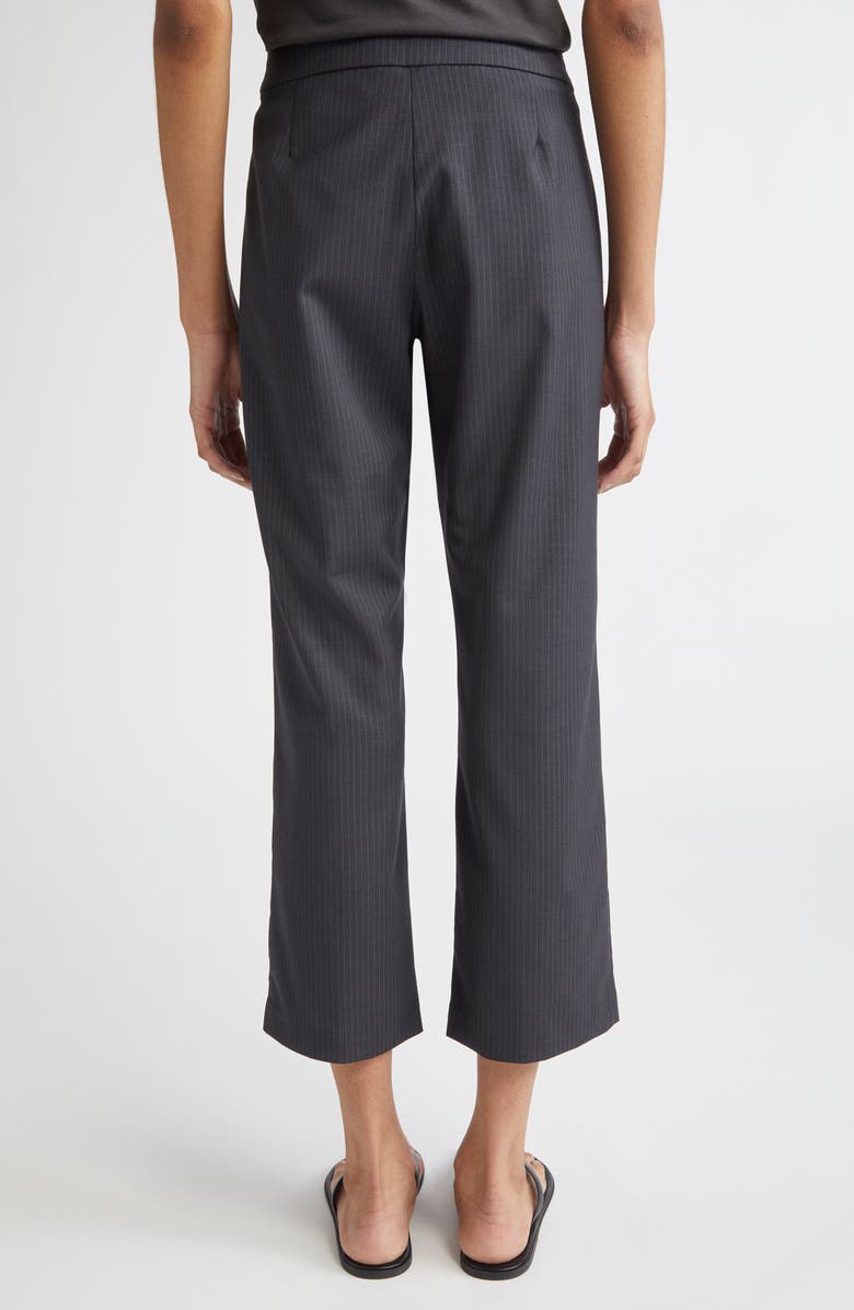 Paloma Wool Bigas Pinstripe Tie Detail Straight Leg Crop Trousers, Alternate, color, Dark Grey