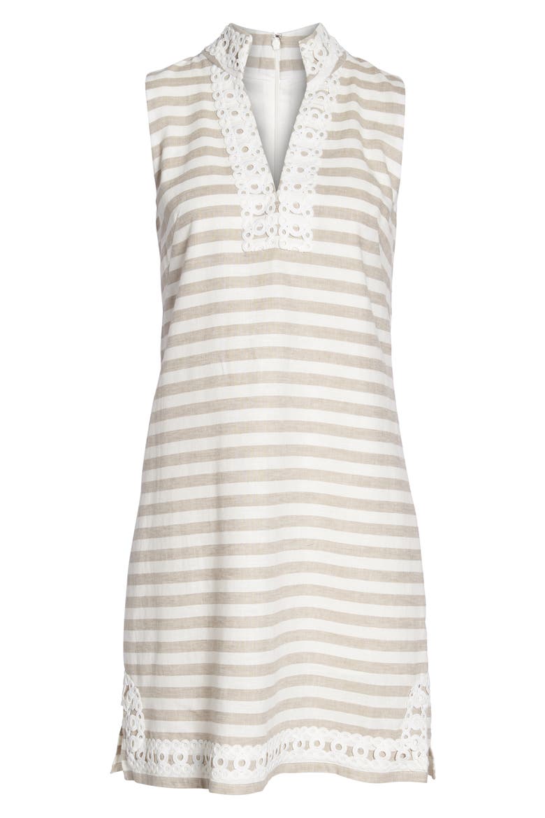 Stripe Linen & Cotton Blend Sundress, Alternate, color, NATURAL