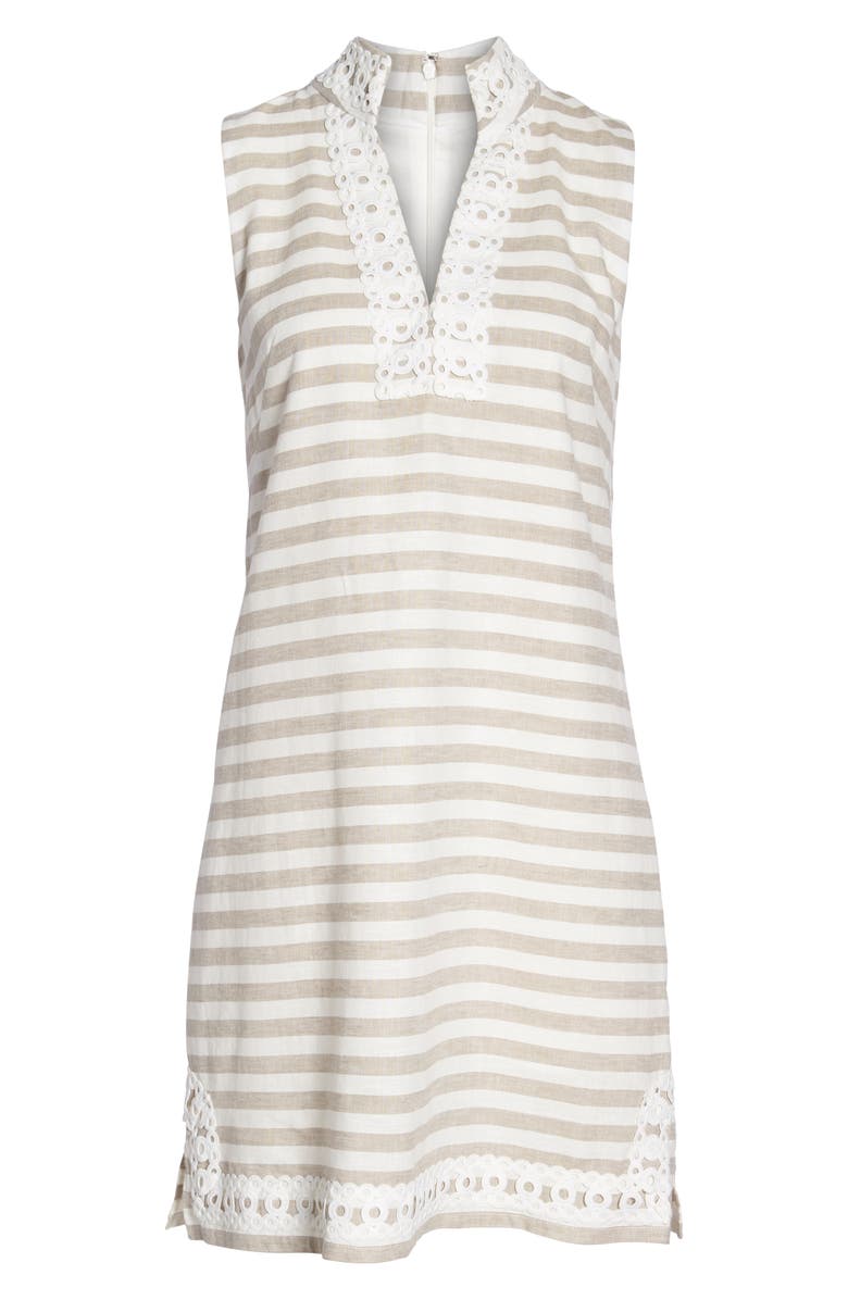 Eliza J Stripe Linen & Cotton Blend Sundress, Alternate, color,