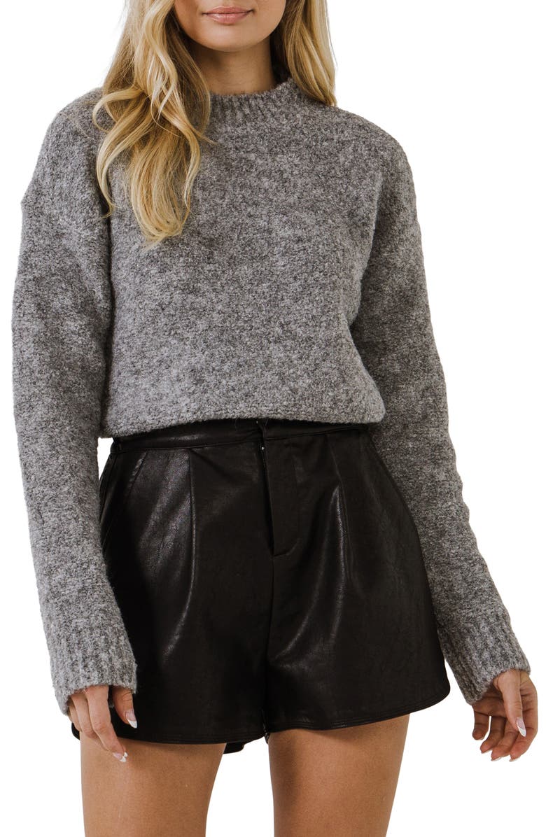 English Factory Cozy Crewneck Sweater, Main, color, Grey