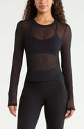 Zella Mesh Mix Long-Sleeve Tee