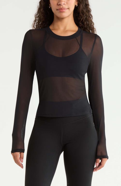 Zella Mesh Mix Long-sleeve Tee In Black