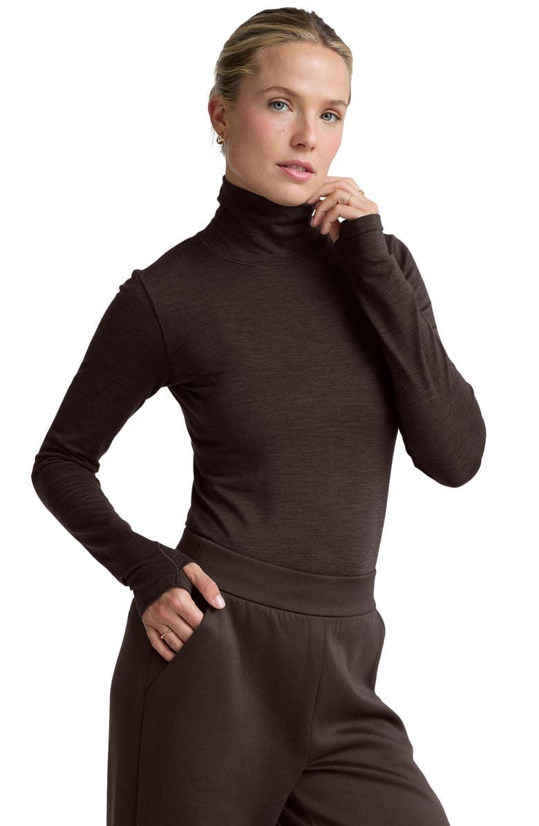Beyond Yoga Luxeknit Turtleneck, Alternate, color, Dark Chocolate