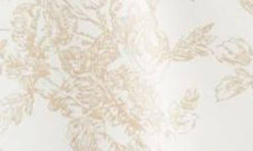 Anne Klein Floral Short Sleeve Button-up Shirt In White