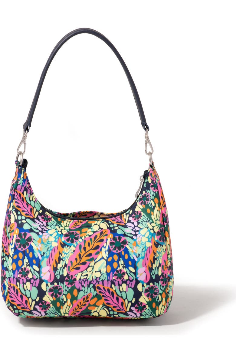 BAGGALLINI Coastal Flip Lock Half Moon Bag, Alternate, color, Paradise Print
