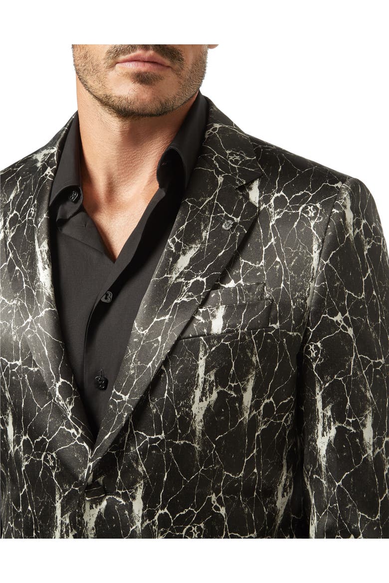 Blazer Super Slim Fit Marbled Men, Alternate, color, black