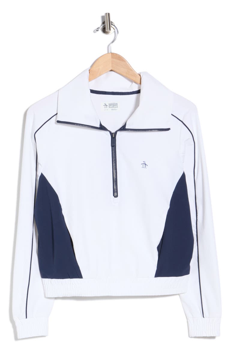 Cropped Quarter Zip Pullover, Alternate, color, BRIGHT WHITE