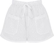 HOUSE OF CB Mae Broderie Anglaise Tie Waist Shorts