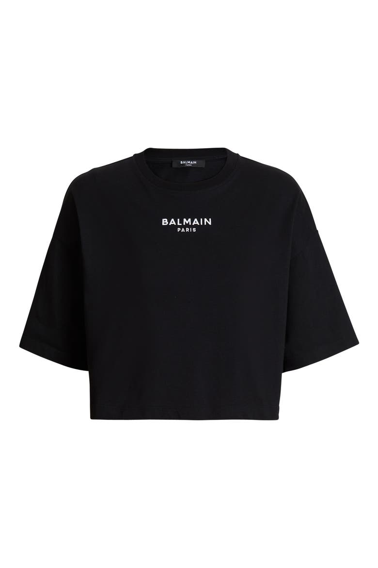 Embroidered Balmain Paris T-shirt, Alternate, color, black