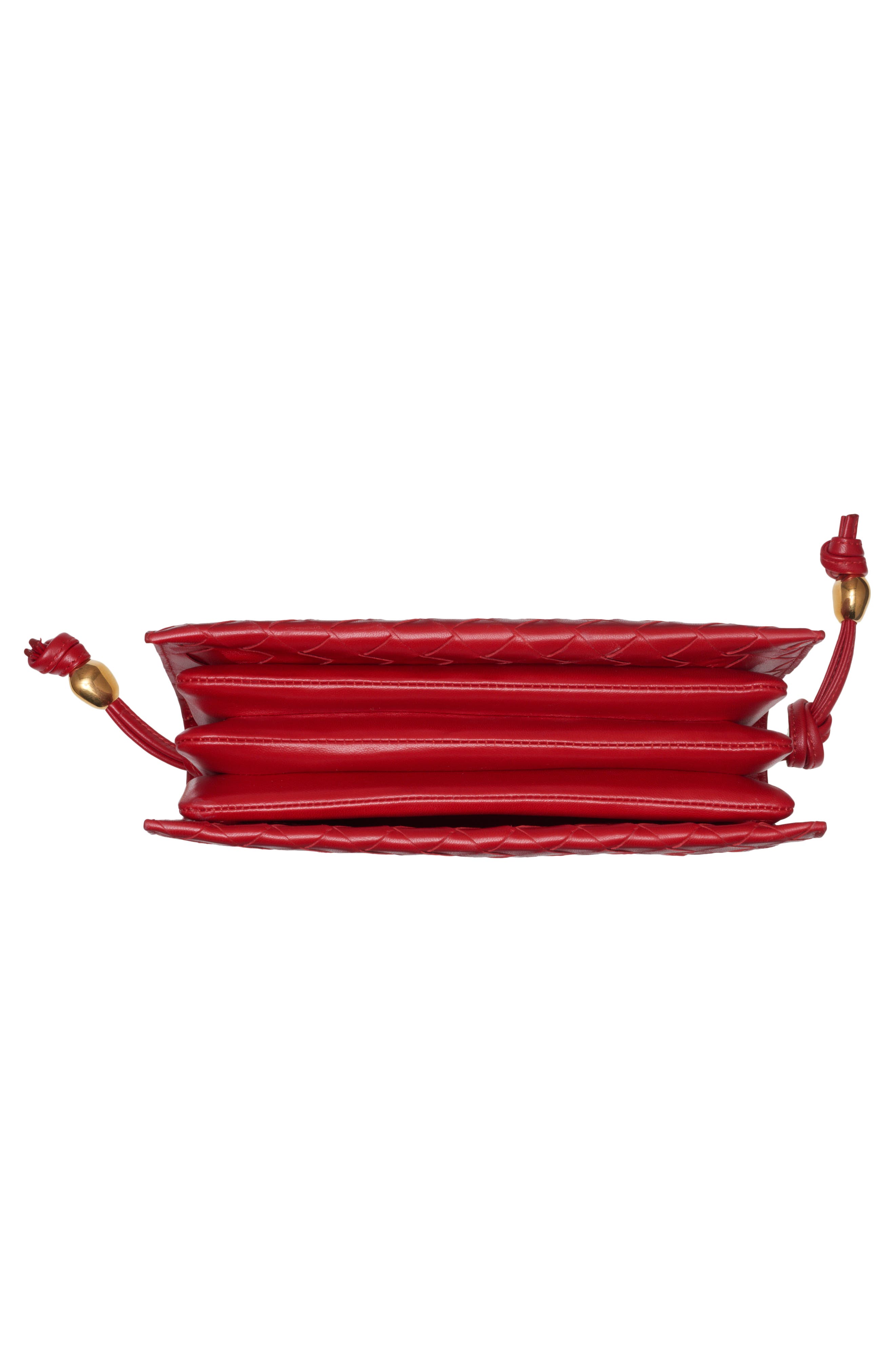 Trio Pouch Intrecciato Leather Shoulder Bag, Alternate, color, APPLE CANDY-GOLD