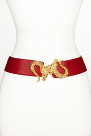 Raina Belts Dragon Buckle Leather Belt