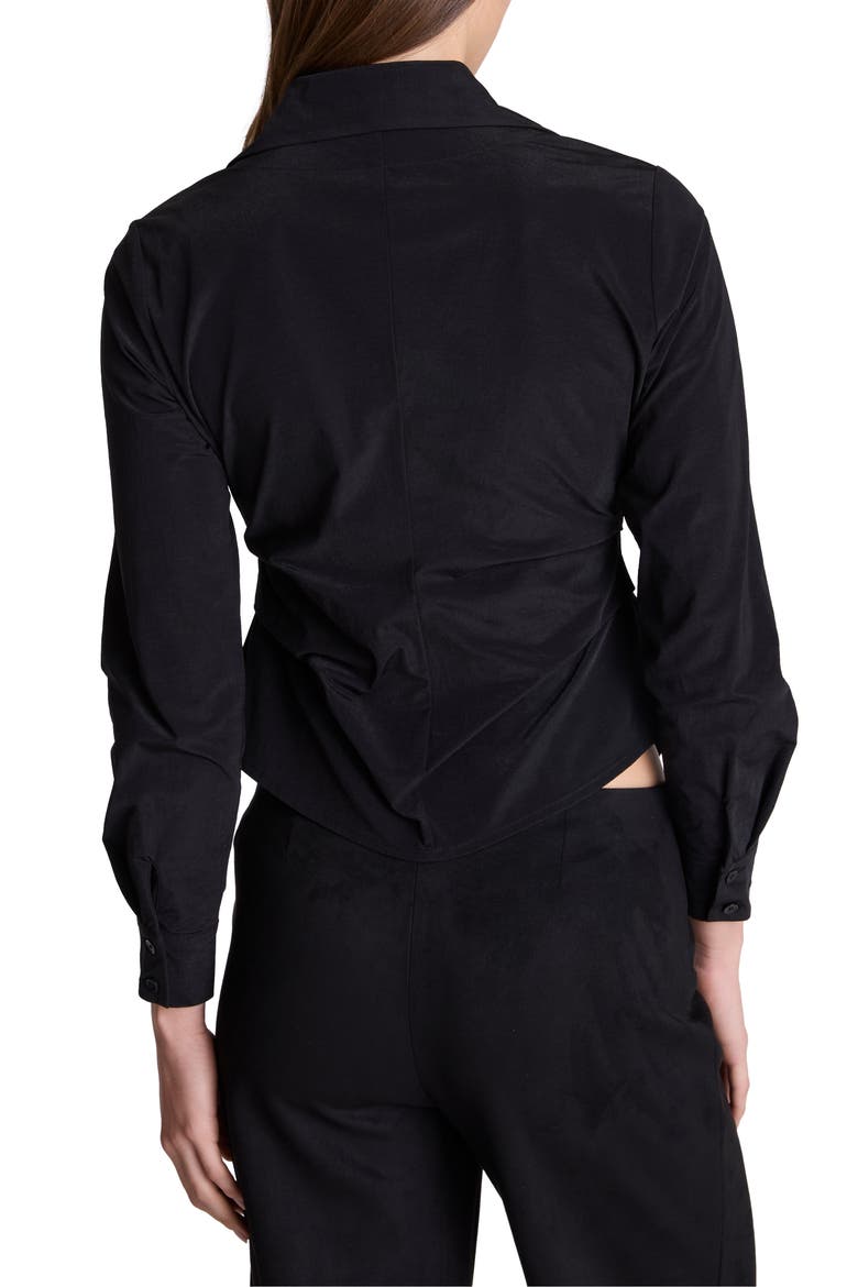 Asymmetrical Button Down Shirt, Alternate, color, BLACK