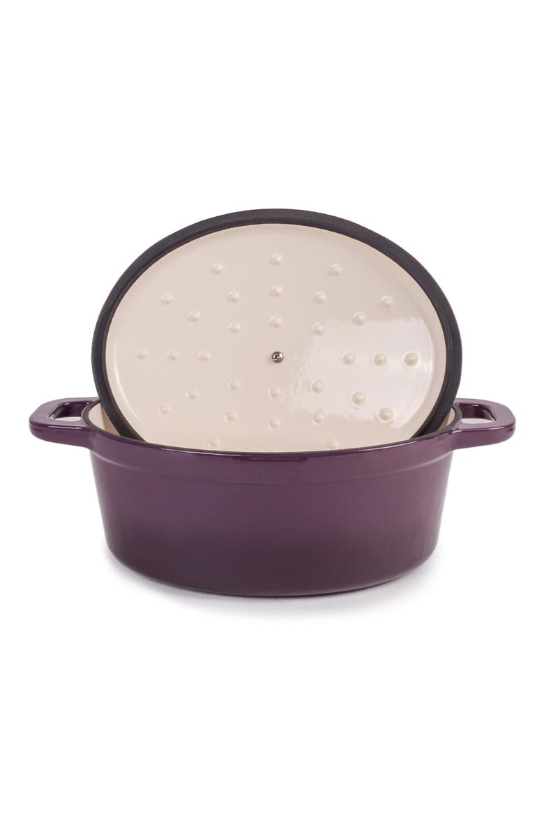 Neo 5 Qt Cast Iron Covered Casserole Dish - Purple, Alternate, color, PURPLE