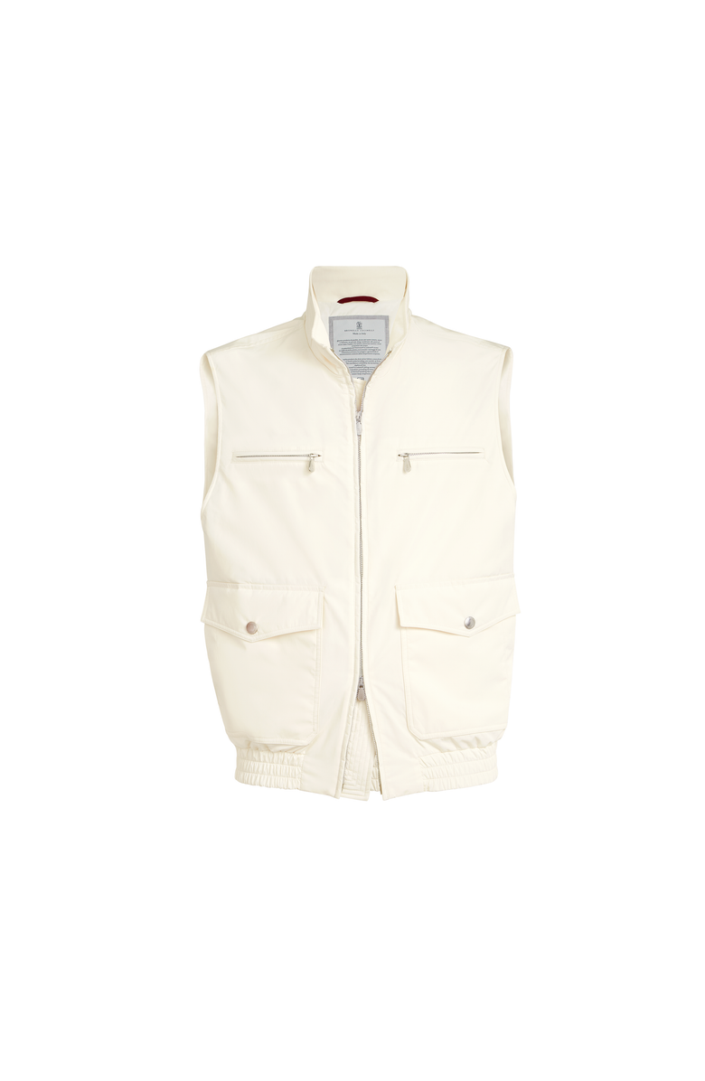 Brunello Cucinelli Nylon vest with padding, Alternate, color, Panama