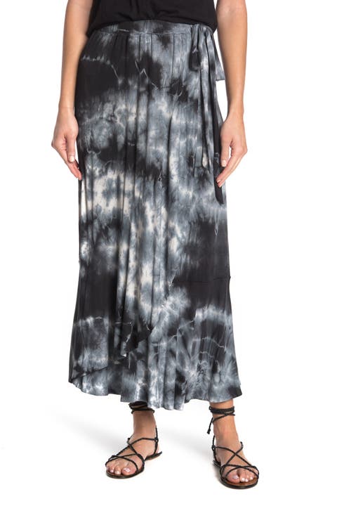 Faux Wrap Midi Skirt