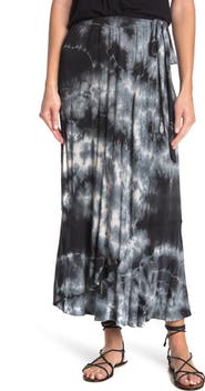 GO COUTURE Faux Wrap Midi Skirt