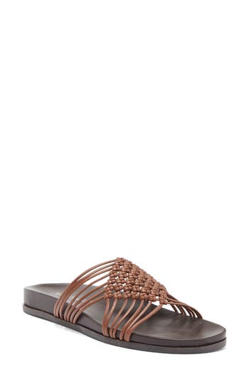 Jeffrey Campbell Plait Sandal In Brown