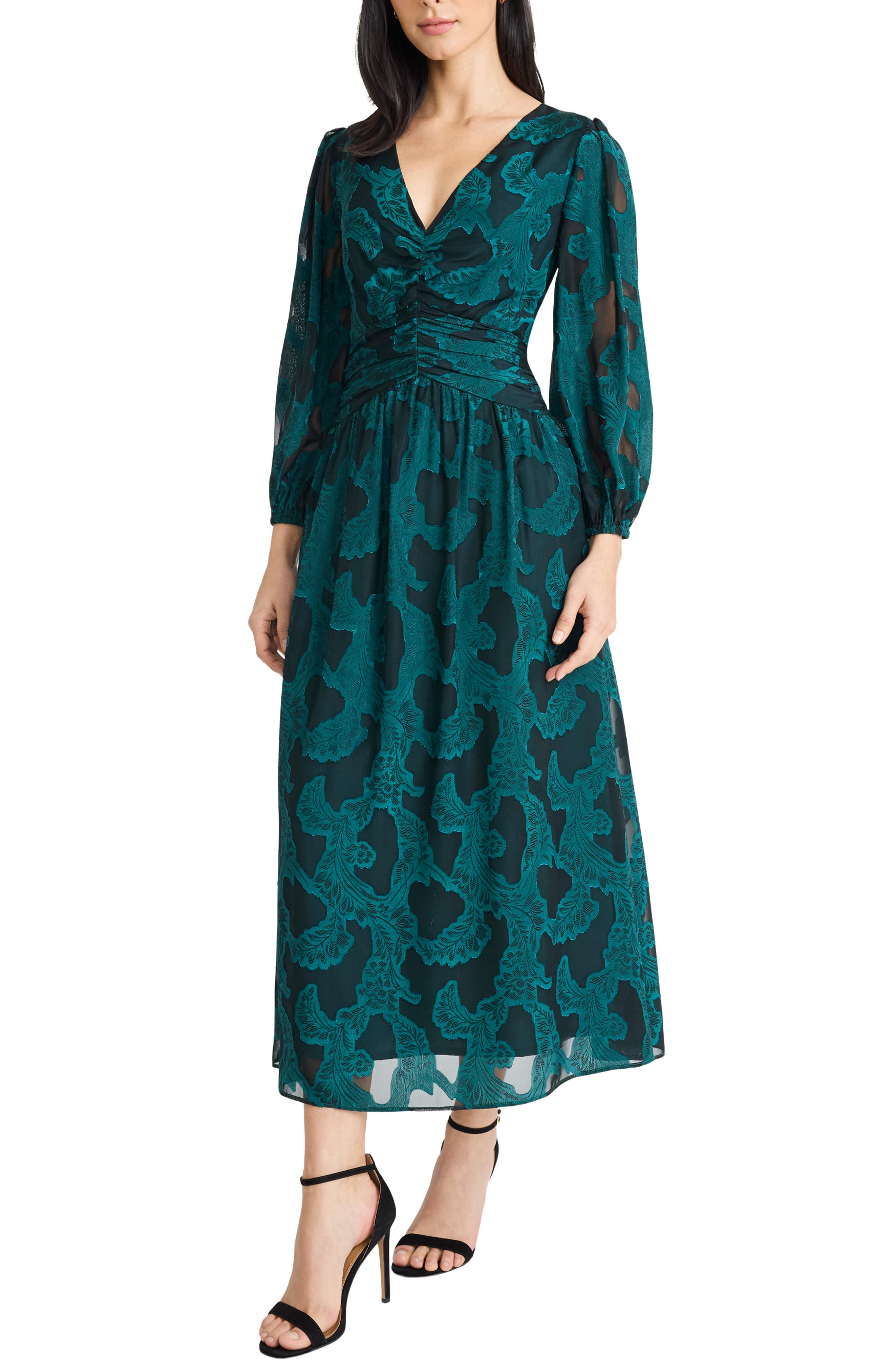 Maggy London Long Sleeve Midi Dress