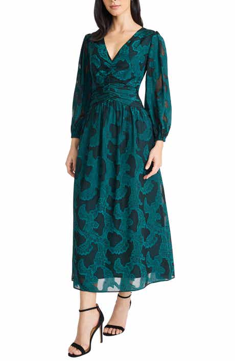 Maggy London Long Sleeve Midi Dress
