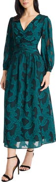 Maggy London Long Sleeve Midi Dress