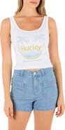 Hurley Memories Graphic Scoop Neck Crop Tank