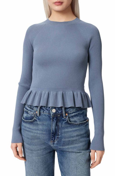 Jas Rib Knit Peplum Sweater