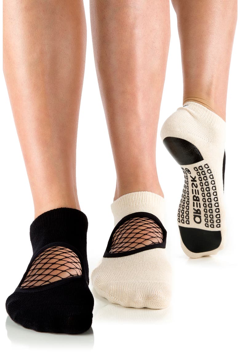 Phish Net Assorted 2-Pack Ankle Socks, Alternate, color, BLACK / NUDE