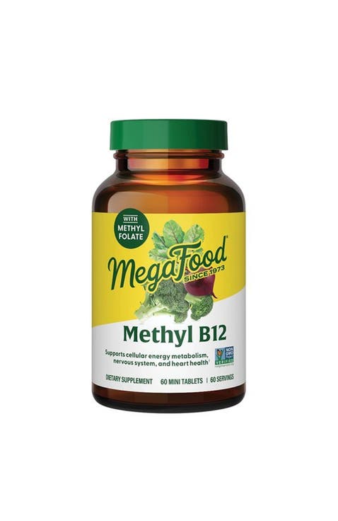 Methyl B12, Vegan Vitamin B12, Vitamin B6 & Methyl Folate for Women & Men, 60 Mini Tablets