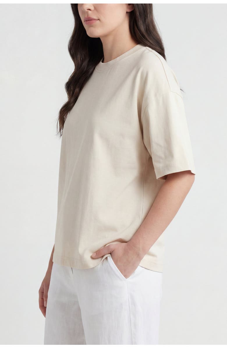 Solomon & Sage Cotton Relax Crewneck Dropshoulder T-shirt, Alternate, color, Off White