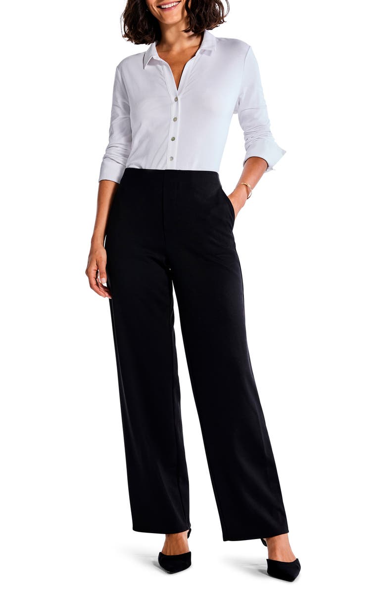 NIC+ZOE Drapey Ponte Ankle Wide Leg Pants, Alternate, color,
