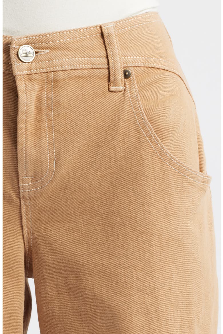 Curve Yoke Wide Leg Ankle Jeans, Alternate, color, TAUPE