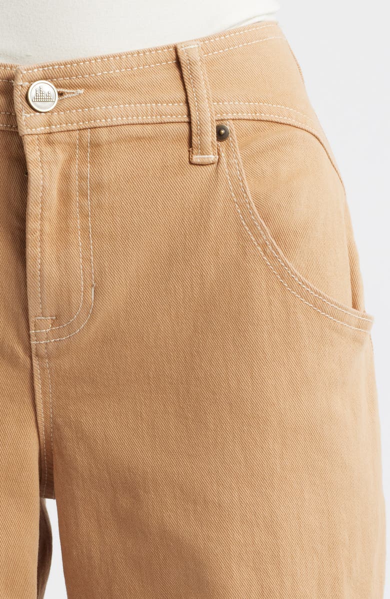 CITY BLUES Curve Yoke High Waist Wide Leg Jeans, Alternate, color, Taupe