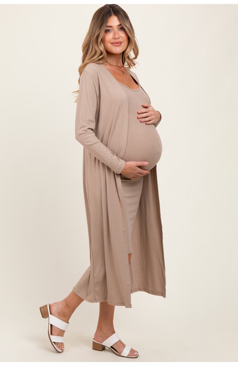 PinkBlush Ribbed Cardigan 2 Piece Set, Alternate, color, Cream