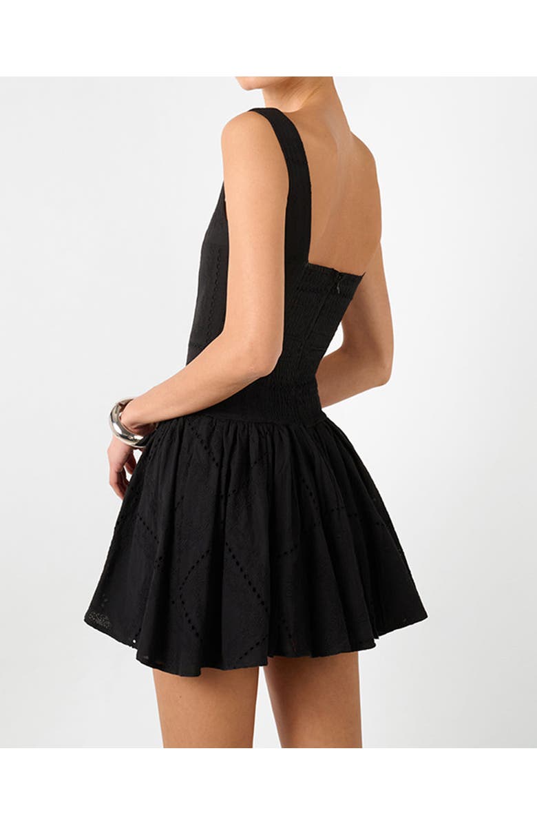 WeWoreWhat Corset Peplum Mini Dress, Alternate, color, Black Multi