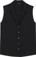 Theory Sleeveless Silk Woven Shirt