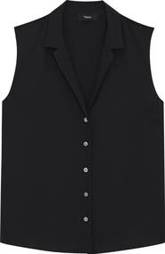 Theory Sleeveless Silk Woven Shirt