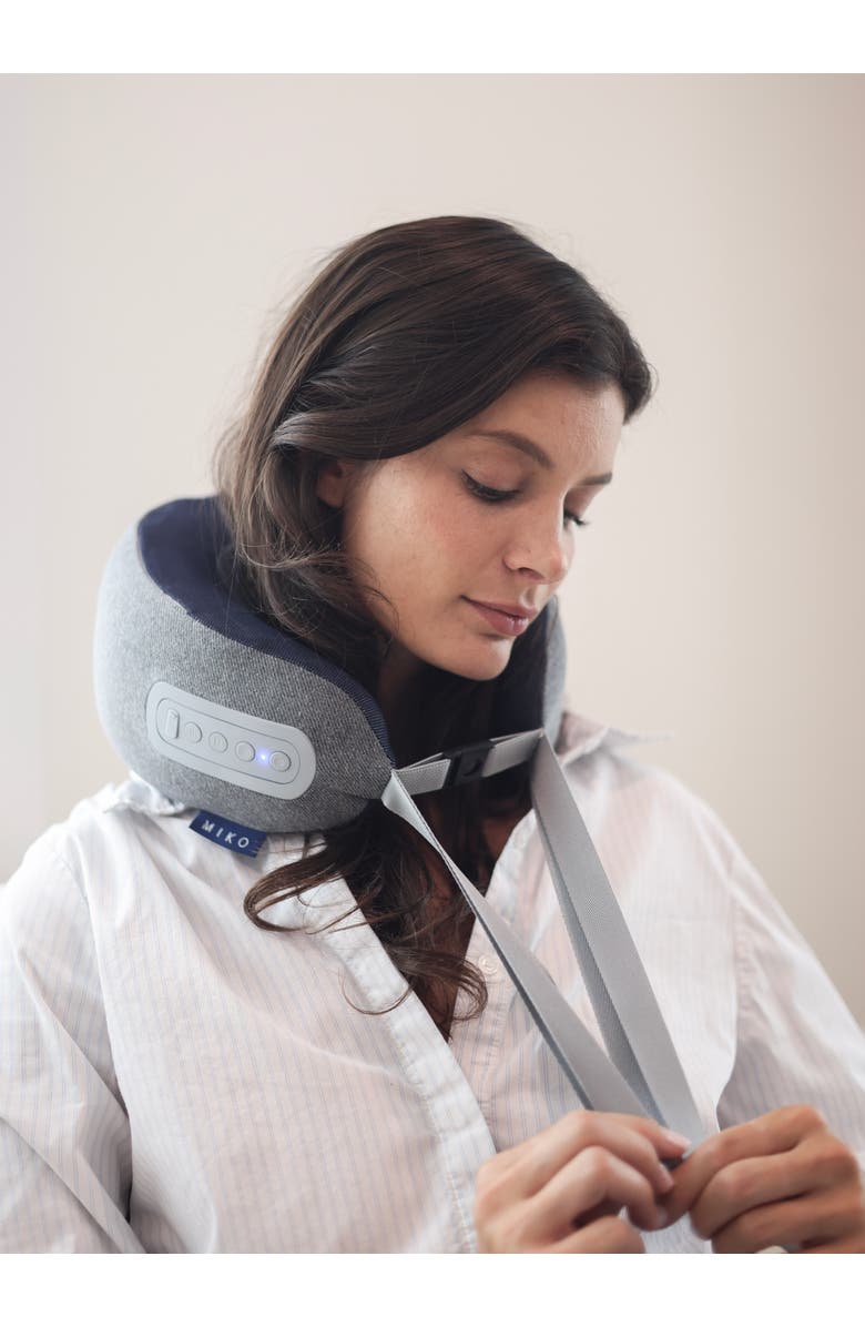 MIKO Snug Neck Massage Pillow with Heat, Alternate, color, Grey