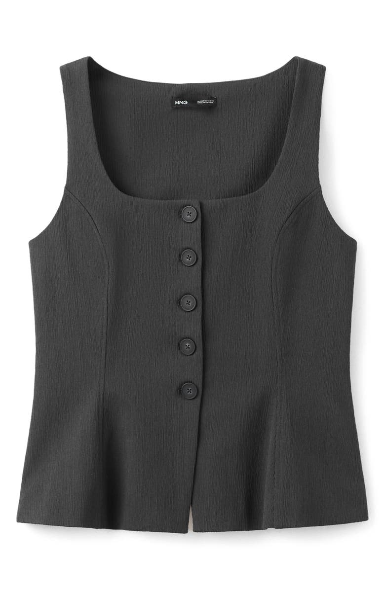 MANGO Peplum Button Vest, Main, color, Grey