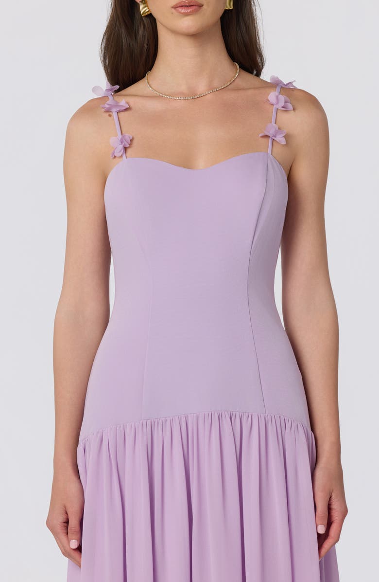 ASTR the Label Amia Floral Mixed Media Party Dress, Alternate, color, Lavender
