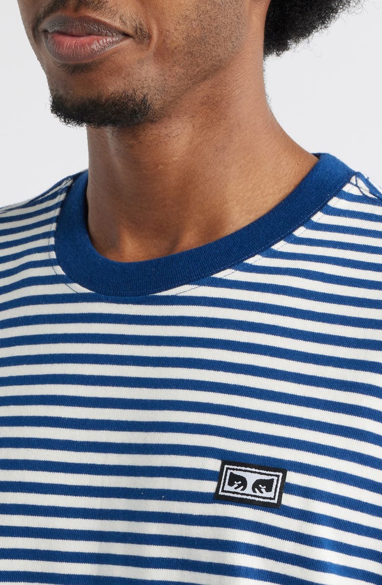 Obey Established Works Eyes Stripe T-Shirt, Alternate, color, Navy Peony Multi