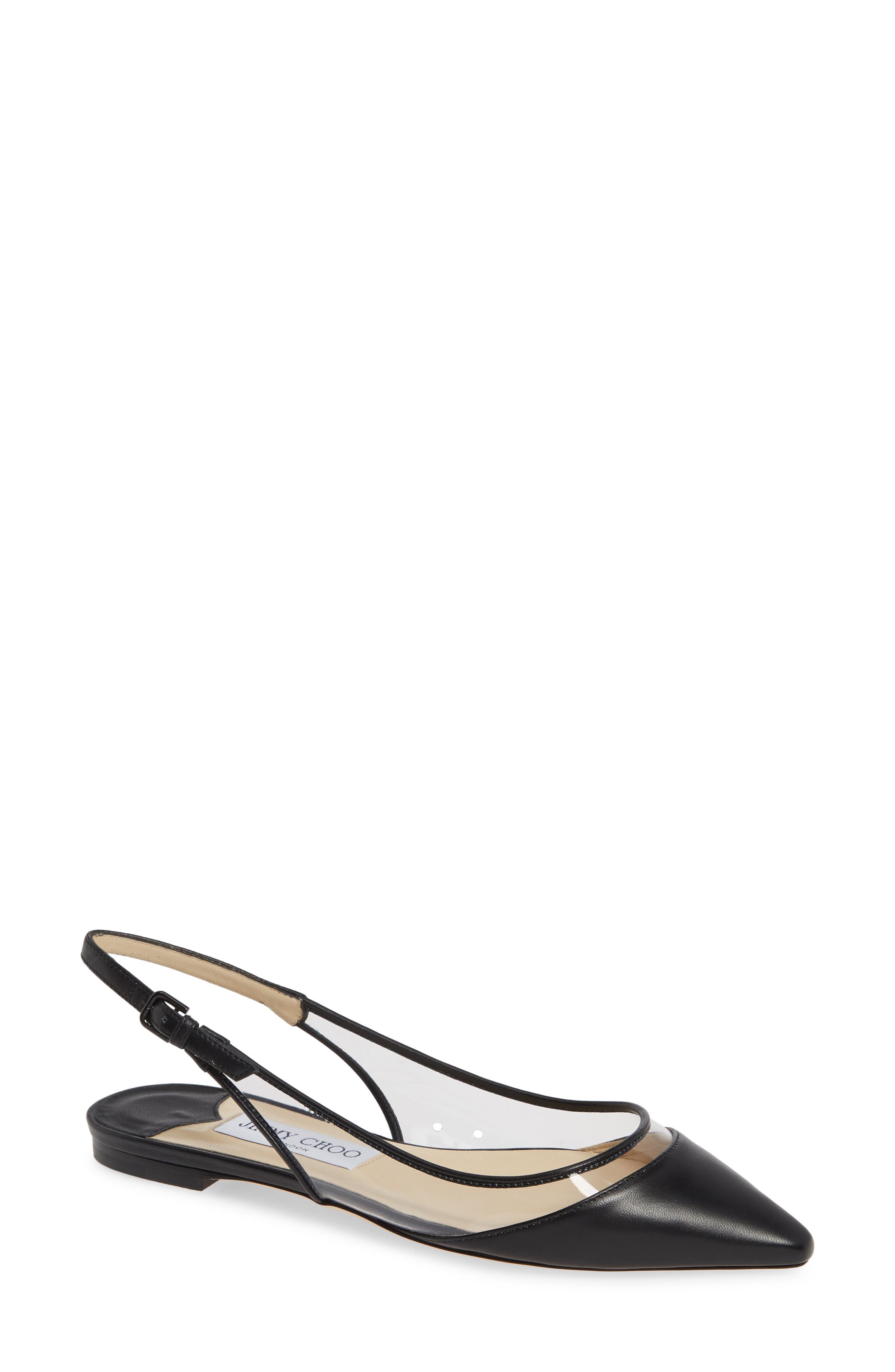 Jimmy Choo Erin Clear Slingback Flat, Main, color, 