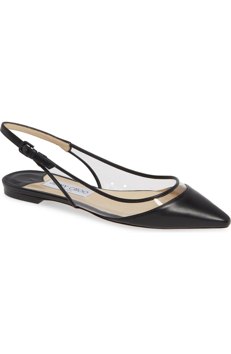 Jimmy Choo Erin Clear Slingback Flat, Main, color,